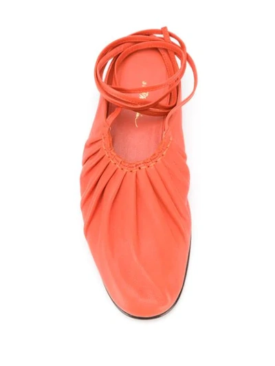 Shop 3.1 Phillip Lim / フィリップ リム Nadia Lace-up Ballet Flats In Orange