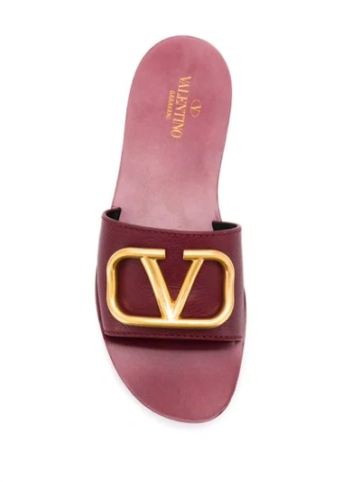 Shop Valentino Garavani Vlogo Slides In C52 Cerise