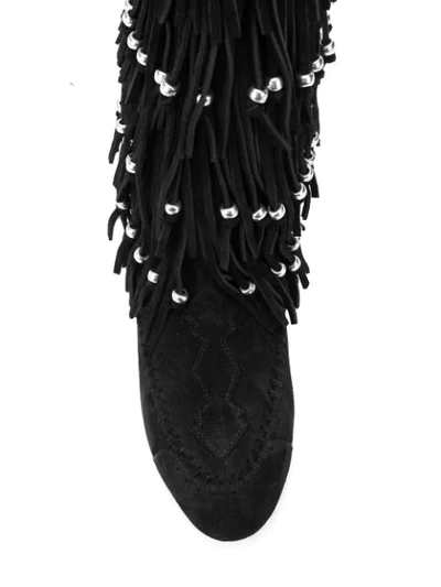 Shop Saint Laurent Frill Boots - Black