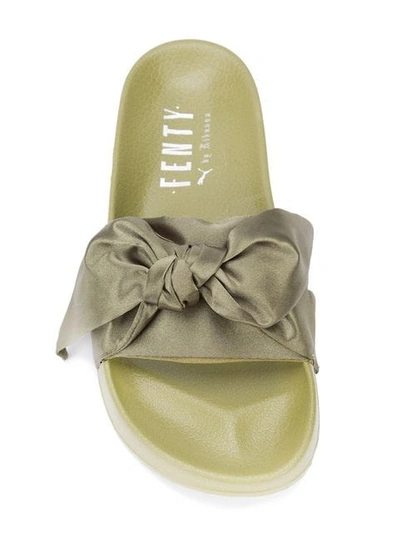 Shop Fenty X Puma Bow Detail Sandals In Green