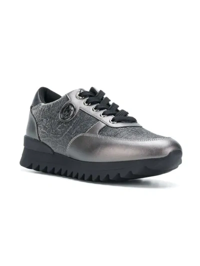 Shop Armani Jeans Lace-up Sneakers In Black