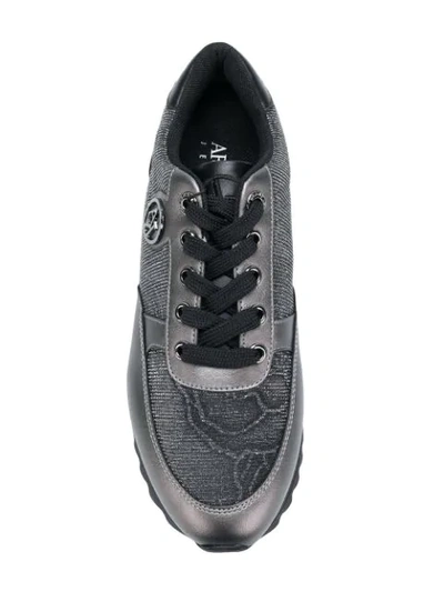 Shop Armani Jeans Lace-up Sneakers In Black