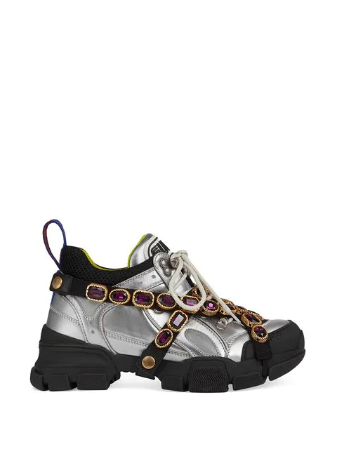 gucci flashtrek embellished sneakers women