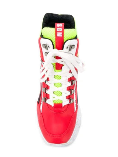 Shop Msgm Tractor Sneakers - Red