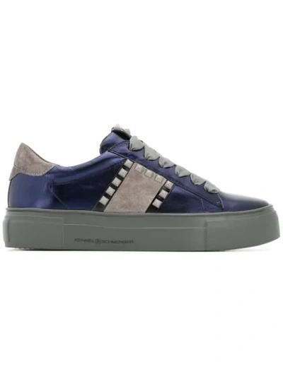 Shop Kennel & Schmenger Studded Lace-up Sneakers In Blue