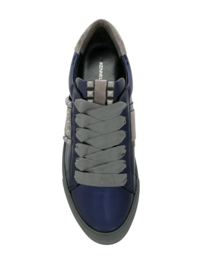 Shop Kennel & Schmenger Studded Lace-up Sneakers In Blue