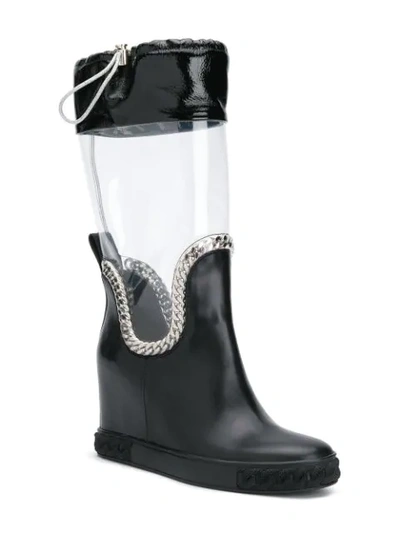 Shop Casadei Glass Rain Boots In Black