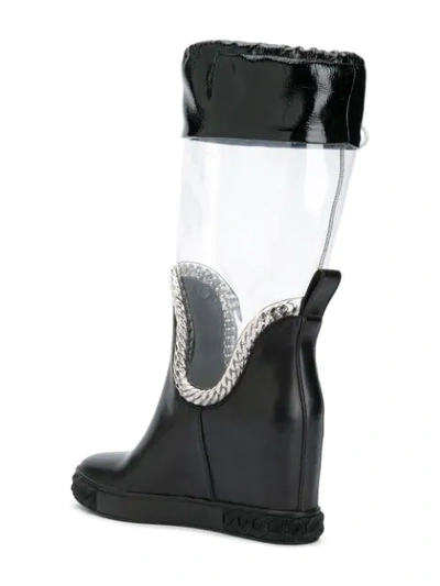 Shop Casadei Glass Rain Boots In Black