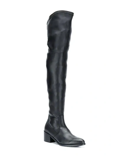 Shop Tommy Hilfiger Thigh High Boots In Black