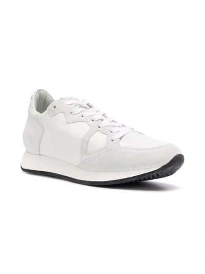 Shop Philippe Model Tropez Logo Print Sneakers In White