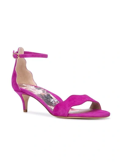 MARION PARKE KITTEN HEEL SANDALS - 紫色