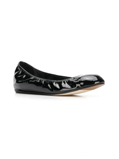 Shop Lanvin Elasticated Ballerinas In Black