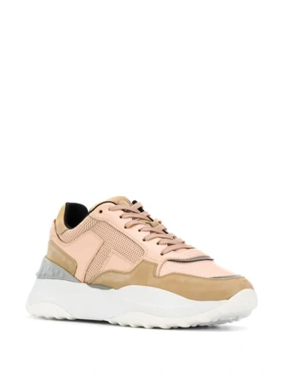 Shop Tod's Chunky Lace Up Sneakers In Pink