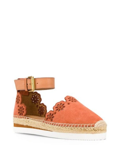 Shop See By Chloé Embroidered Flower Espadrilles In Neutrals