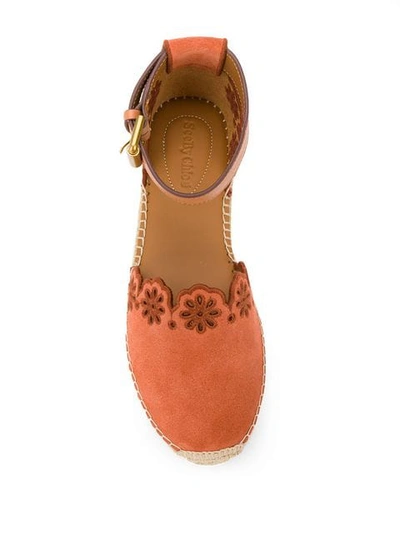 Shop See By Chloé Embroidered Flower Espadrilles In Neutrals