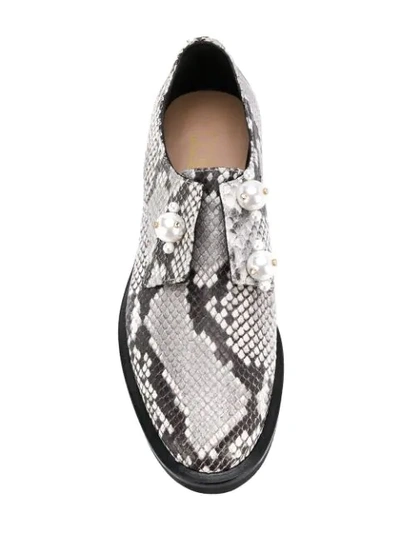 Shop Coliac Sally Snake-print Derby Shoes In Grey