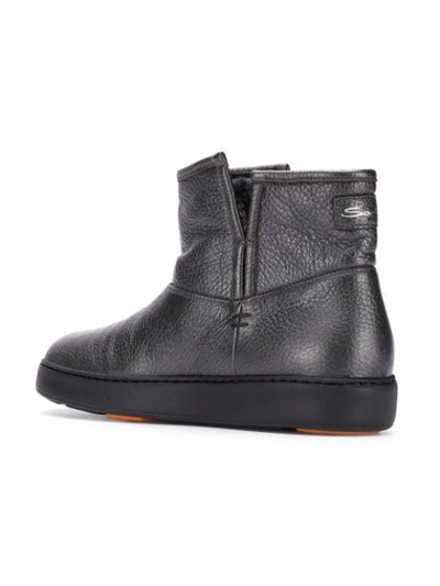Shop Santoni Thick Sole Ankle Boots In Grey