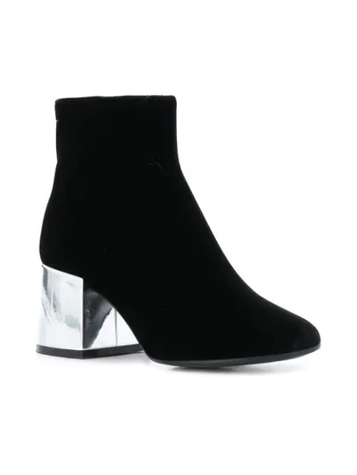 Shop Mm6 Maison Margiela Metallic Heel Boots - Black