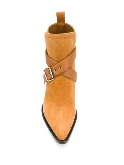 Shop Chloé Rylee Buckle Boots In Brown