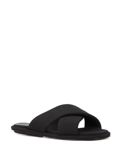 Shop Rosetta Getty Crisscross Strap Flat Sandals In Black