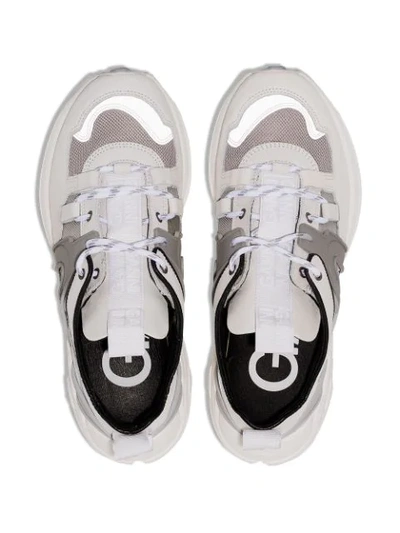 Shop Ganni White Brooklyn 45 Suede And Mesh Sneakers