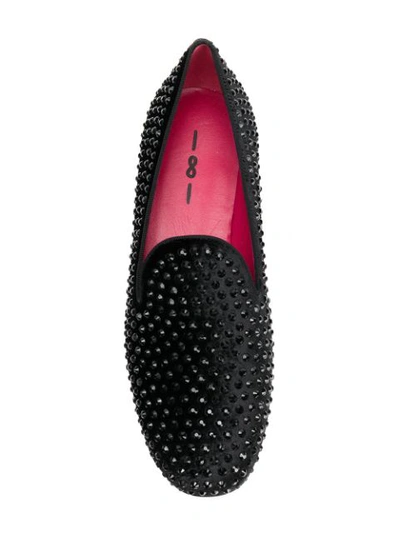 Shop Alberto Gozzi Studded Slip-on Loafers - Black