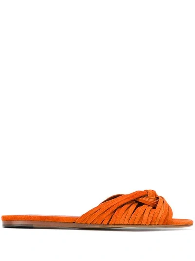 Shop Michel Vivien Tie Detail Sandals In Orange