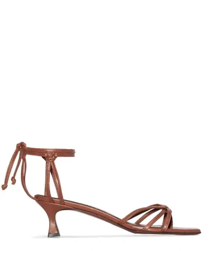 Shop Manu Atelier Ankle Tie Sandals In Brown