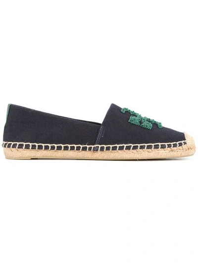 Shop Tory Burch Elisa Logo Flat Espadrilles In Blue