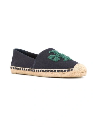 Shop Tory Burch Elisa Logo Flat Espadrilles In Blue