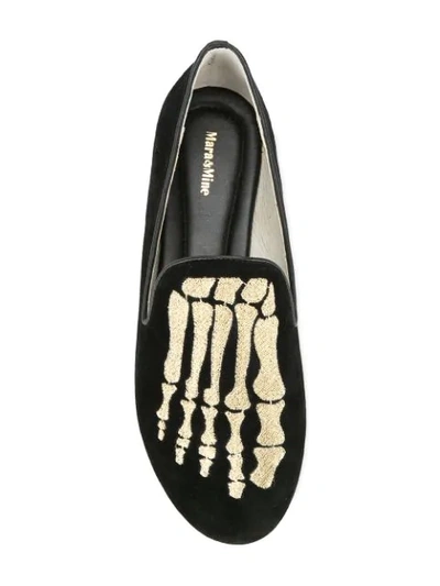 Shop Mara & Mine Jem Skull Slippers In Black