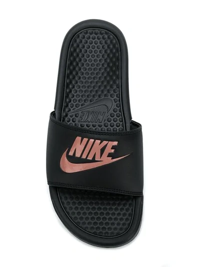 Shop Nike Logo Pool Slides In Black