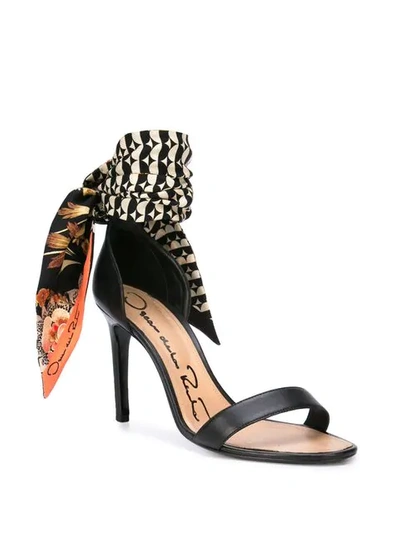 Shop Oscar De La Renta Open Toe Sandals In Black