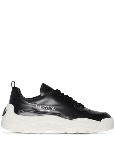 Shop Valentino Go Logo Sneakers In Black