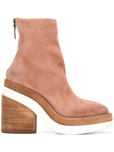 Shop Marsèll Chunky Heel Ankle Boots In Neutrals