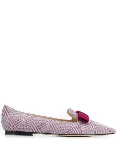 Shop Jimmy Choo Bow Ballerina Slippers In Pink