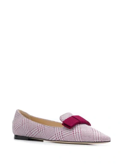 Shop Jimmy Choo Bow Ballerina Slippers In Pink
