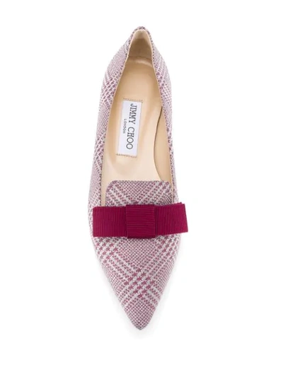 Shop Jimmy Choo Bow Ballerina Slippers In Pink