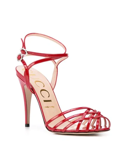 Shop Gucci Multiple Straps Sandals In Red