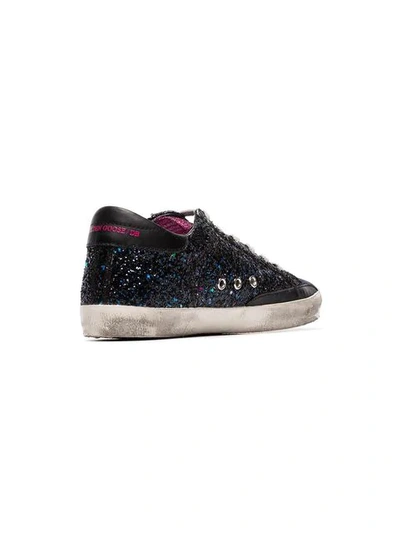 Shop Golden Goose Glitter Embellished Superstar Sneakers In Blue