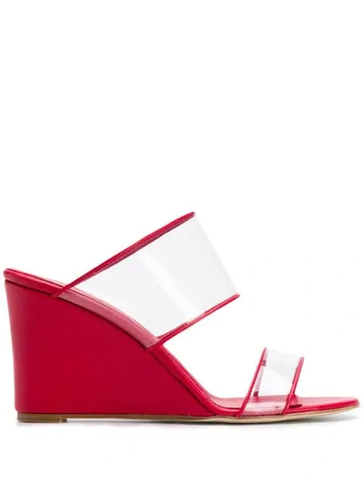 Shop Paris Texas Wedge Sandals In Red