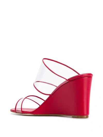 Shop Paris Texas Wedge Sandals In Red