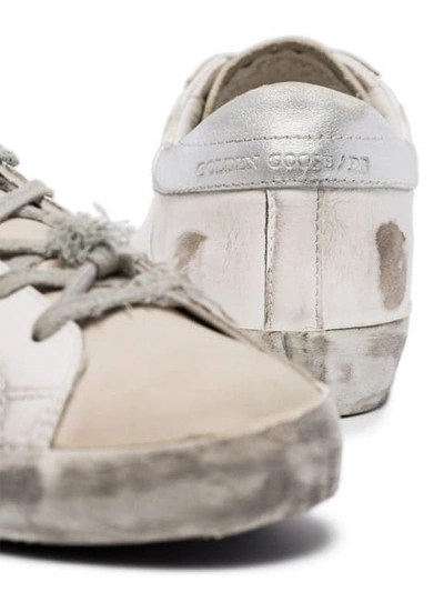 Shop Golden Goose Superstar Distressed Sneakers In White