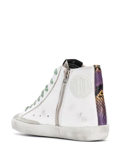 Shop Golden Goose Francy High-top Sneakers In White Silver Glitter Star