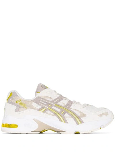 Shop Asics Kayano Sneakers In Neutrals/yellow