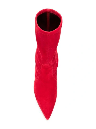 Shop Stuart Weitzman Rapture Boots In Crimson Suede