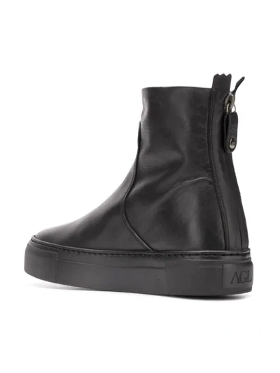 Shop Agl Attilio Giusti Leombruni Flat Ankle Boots In Black