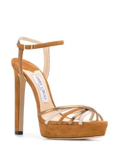 Shop Jimmy Choo Lilah 130 Sandals In Brown