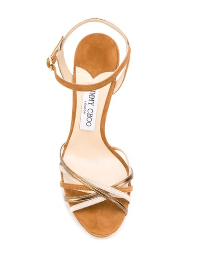 Shop Jimmy Choo Lilah 130 Sandals In Brown