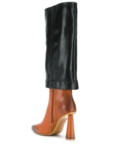 JACQUEMUS CONTRAST KNEE-HIGH BOOTS - 黑色
